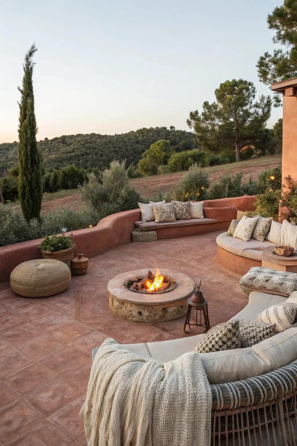 Terracotta brings Mediterranean charm to outdoor areas.