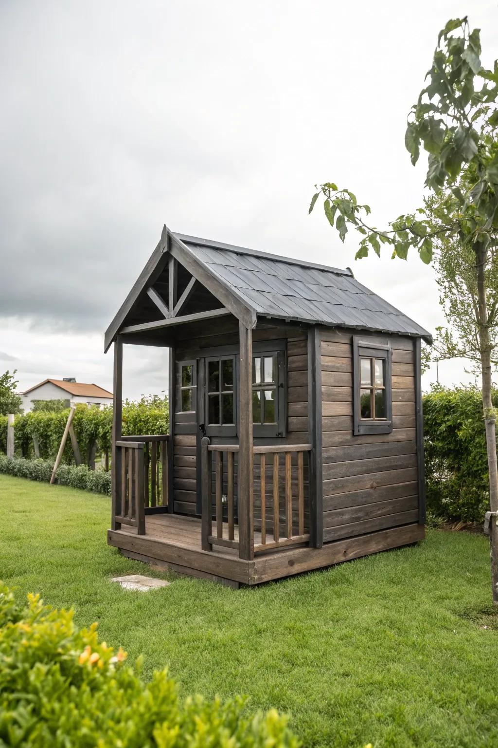 Crafted for all seasons: your ultimate weatherproof playhouse retreat.