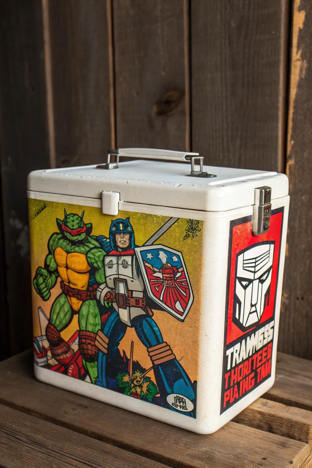 Step back in time with this retro 80s cartoon cooler – a must-have for every nostalgic soul.