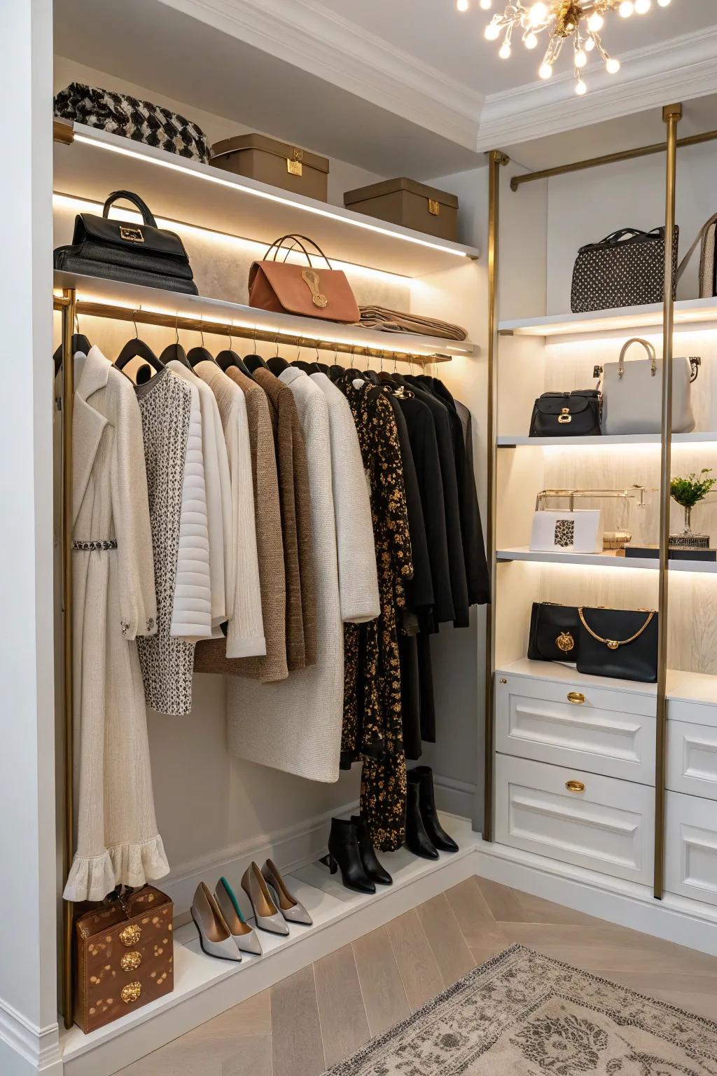 Boutique racks offer style and accessibility.