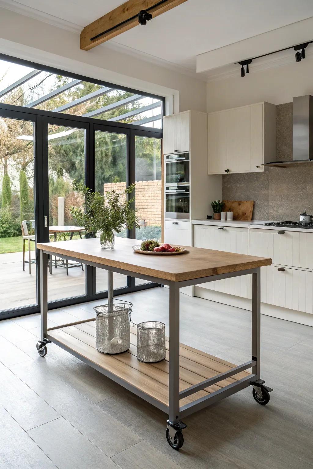 Movable extension tables provide flexible, stylish options for entertaining.