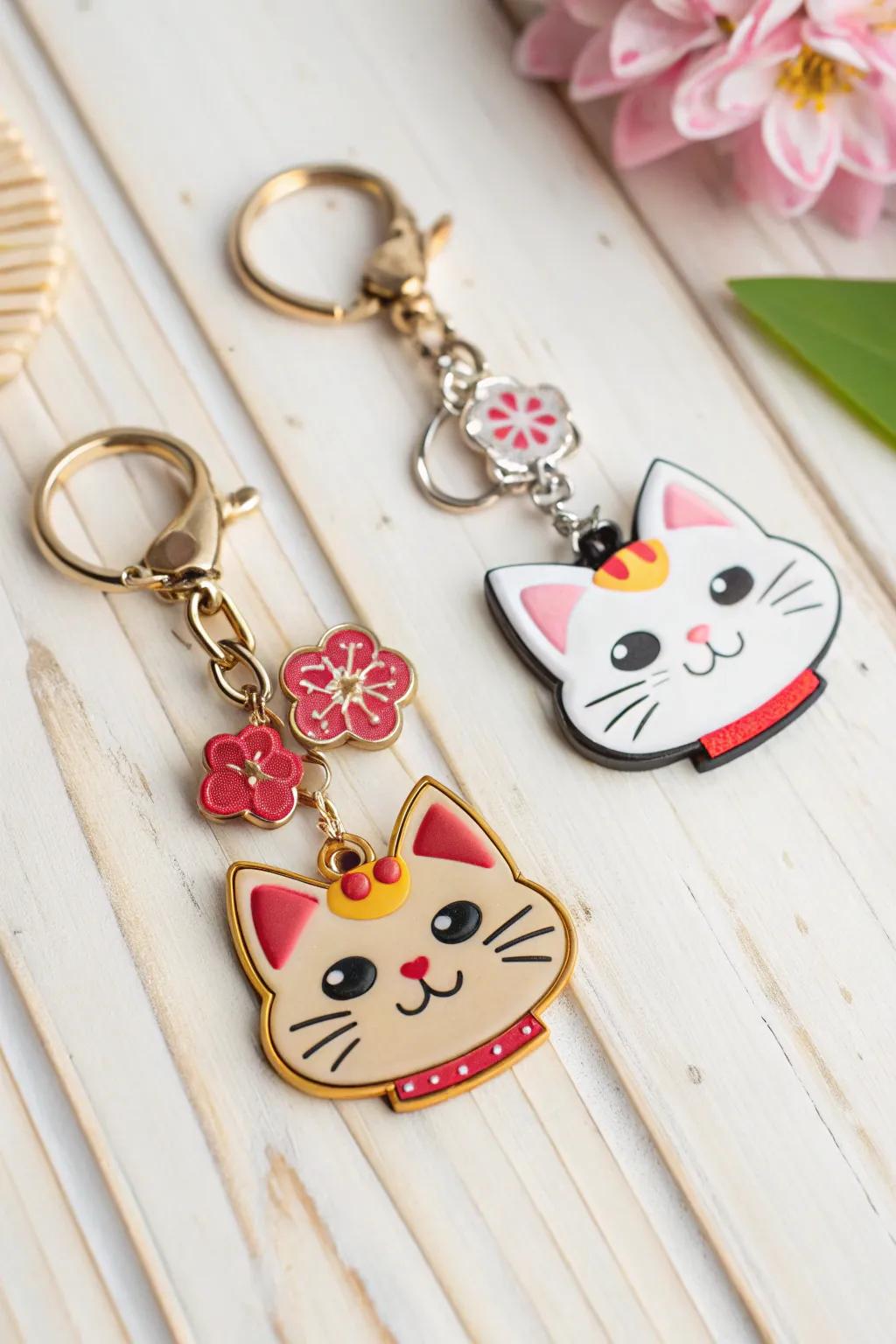 Animal pair keychains add a touch of whimsy to your keys.