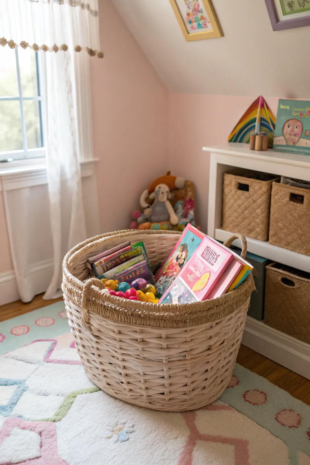 Keep Kids' Rooms Tidy with Decorative Baskets