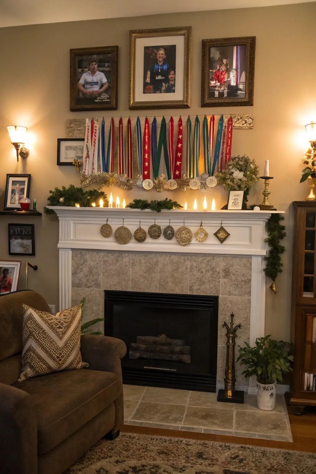 Utilize mantels or consoles for a sophisticated medal display.