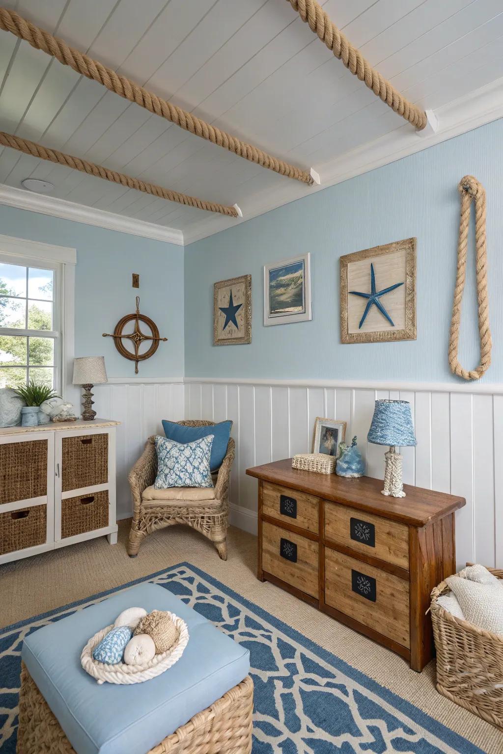 Rope molding offers a unique and nautical alternative to crown molding.