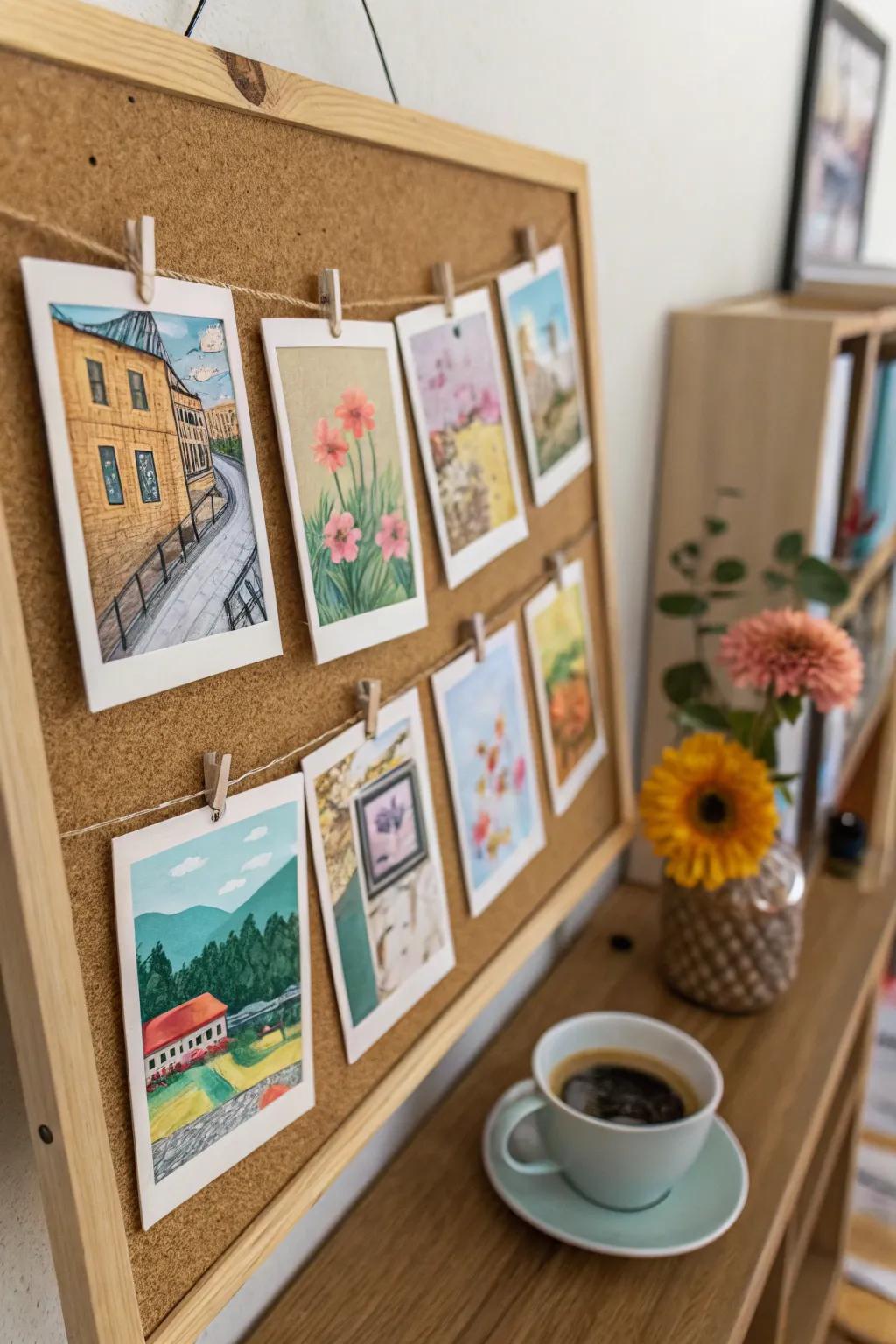 Polaroid paintings bring personal memories to life in a creative format.