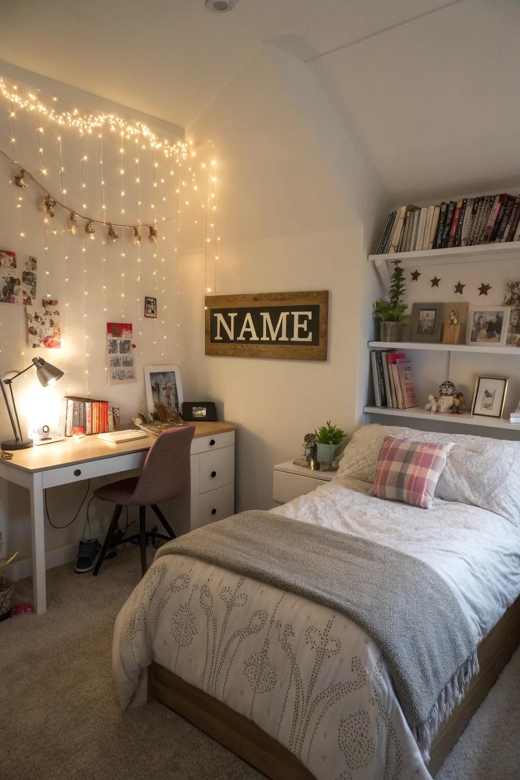 Personalized decor makes your bedroom uniquely yours.