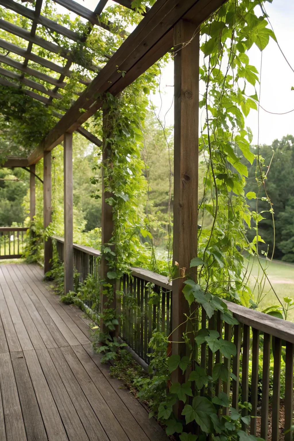 Climbing plants offer a natural and beautiful shade solution.