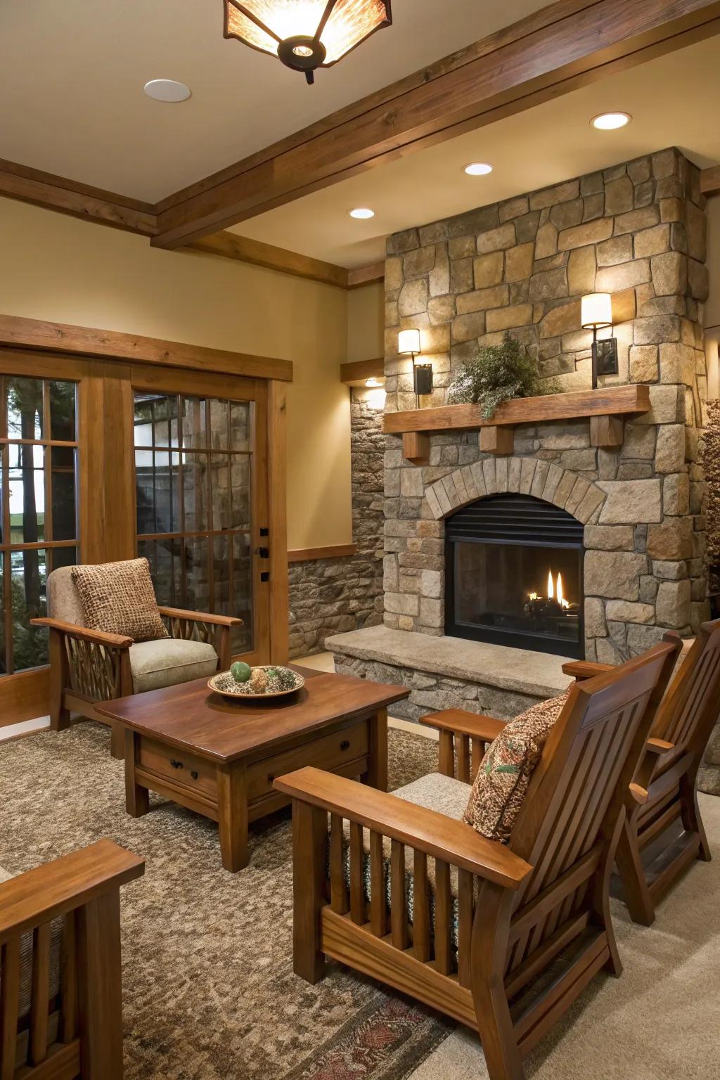 Natural elements can add warmth to your den.