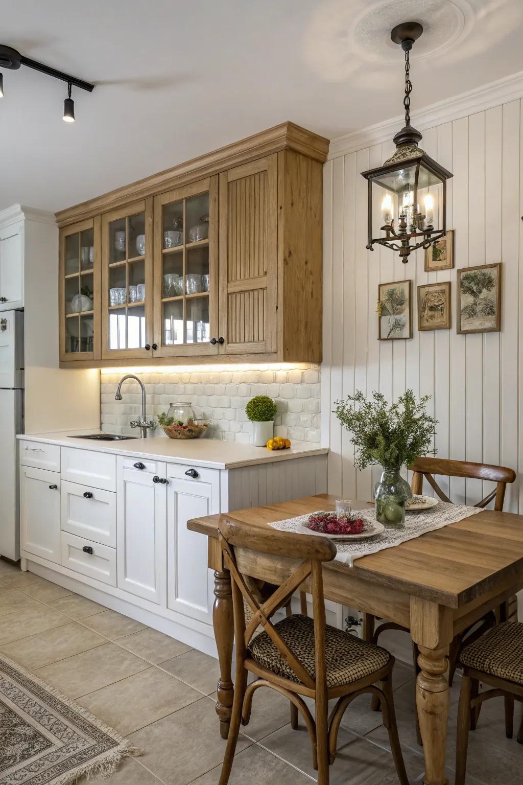 Beadboard offers a classic and charming backsplash solution.