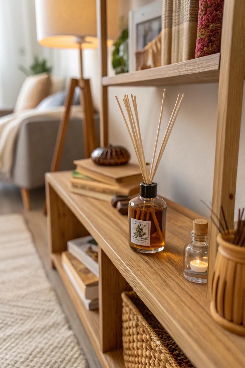 An essential oil diffuser for a soothing home environment.