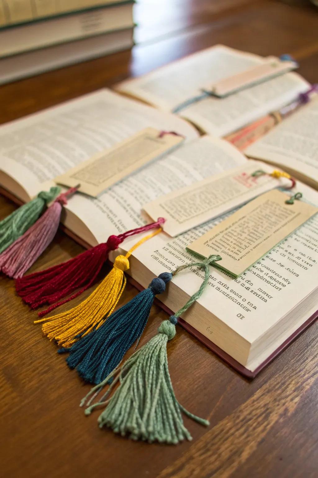 Recycled bookmarks with a literary charm