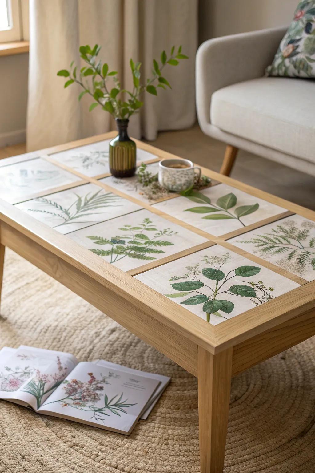 Bring the garden indoors with this stunning botanical decoupage coffee table.