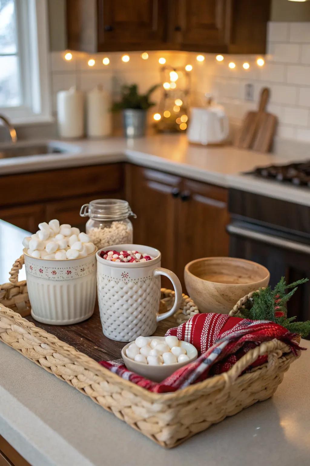 Indulge in warmth and sweetness with this hot chocolate delight basket.