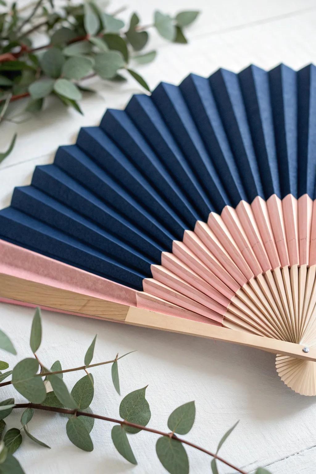 Elevate your space with this beautifully crafted paper fan, where simplicity meets elegance in vibrant hues.