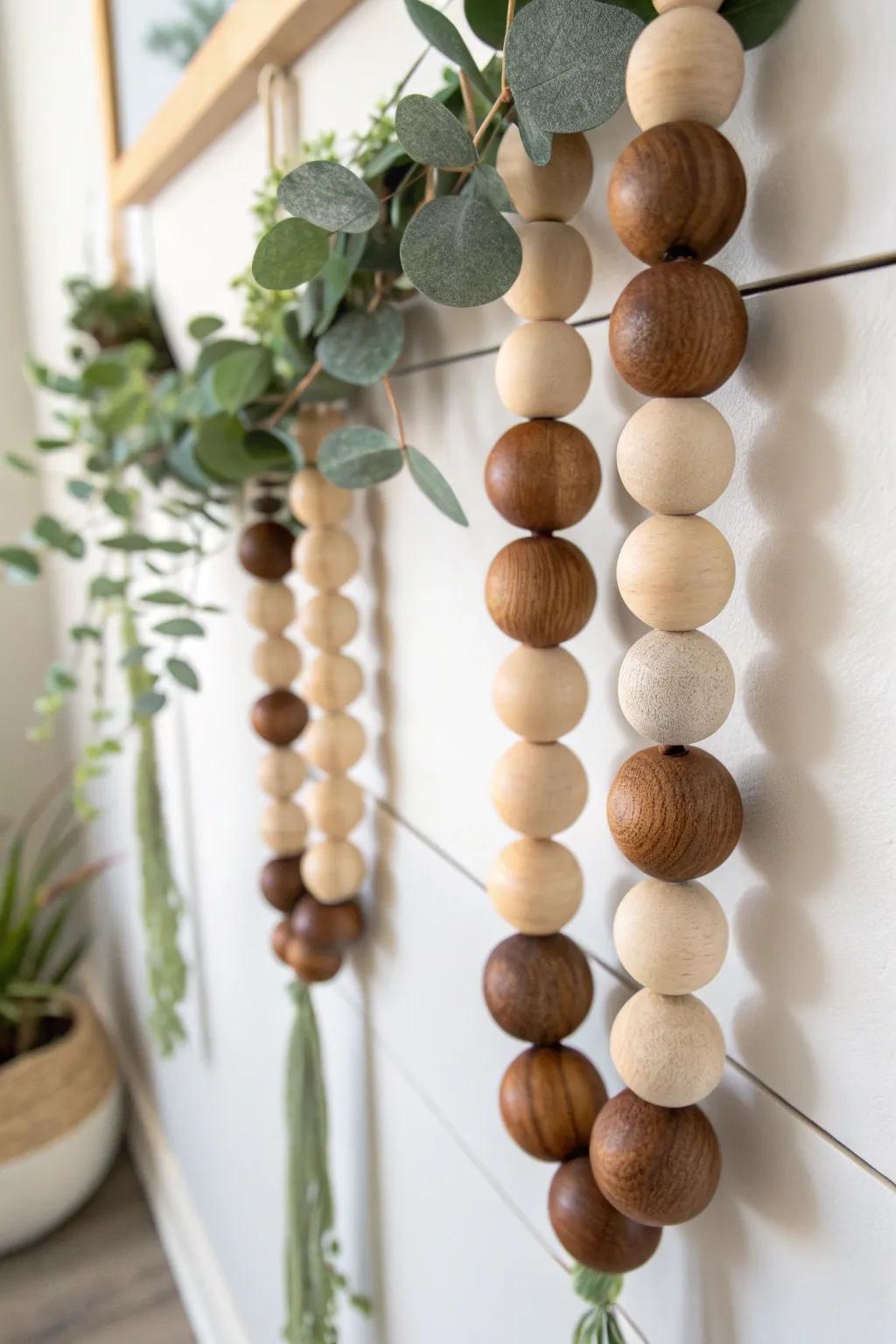 Elevate your decor with a touch of rustic elegance—discover the timeless beauty of a wooden bead garland.