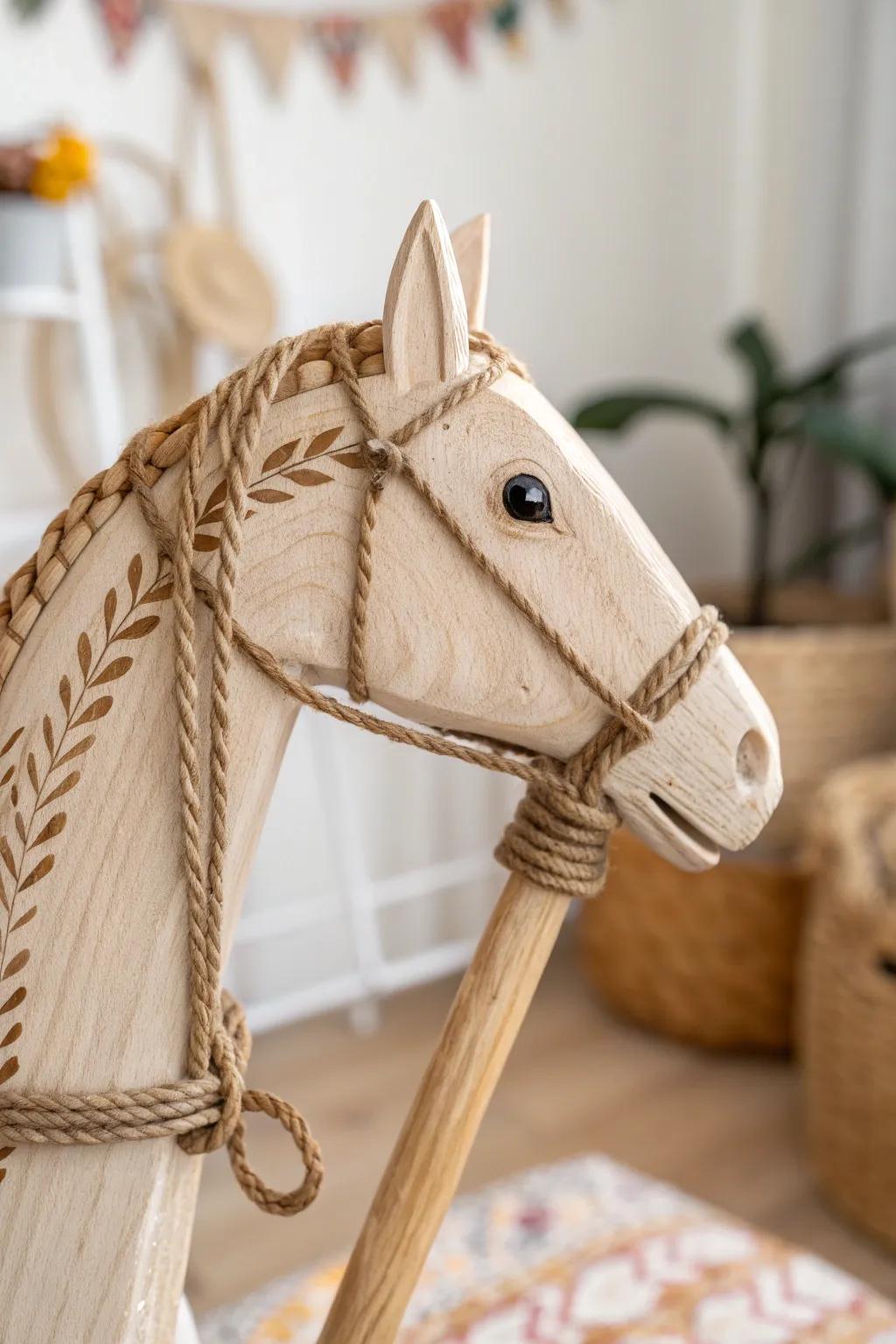 Elevate your stick horse game with a touch of twine elegance! 🐴✨ #DIYDelight #ScandiBoho