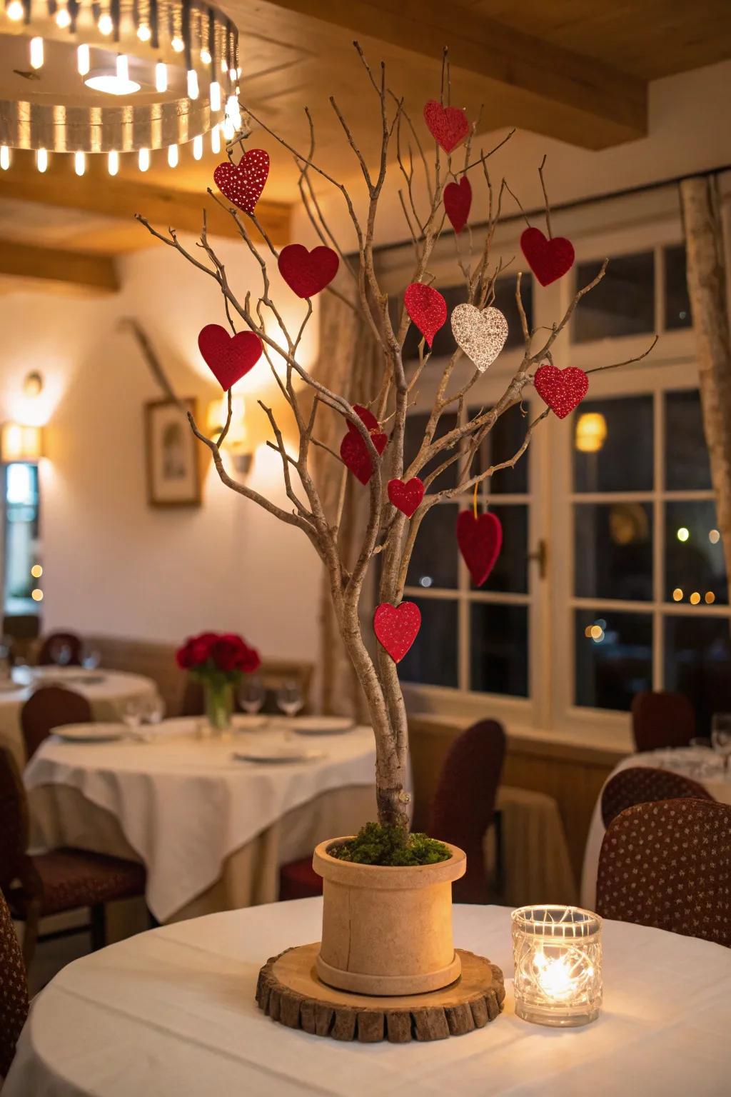 Celebrate love with a charming heart tree.