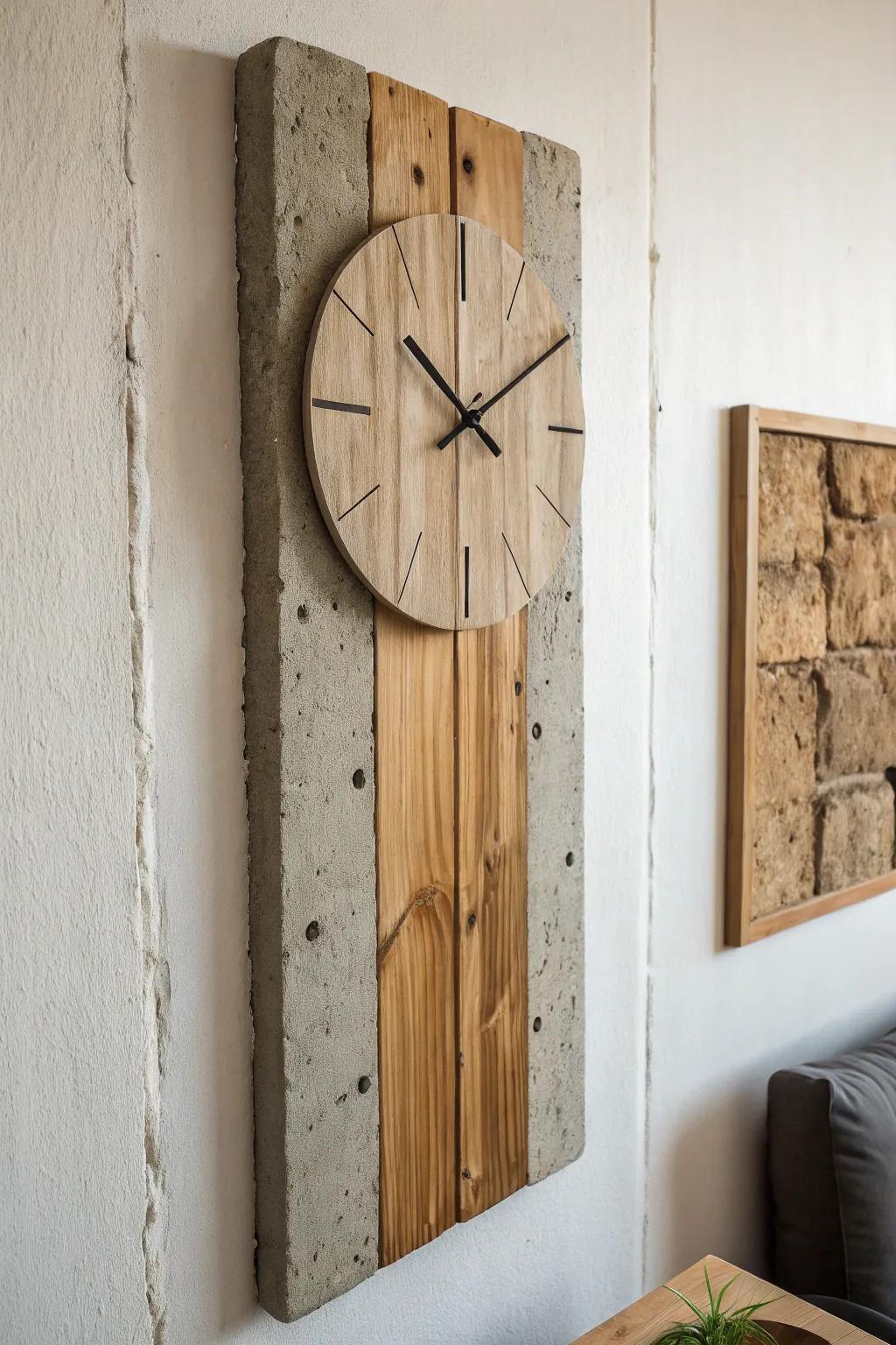 Go modern with a concrete minimalist clock.