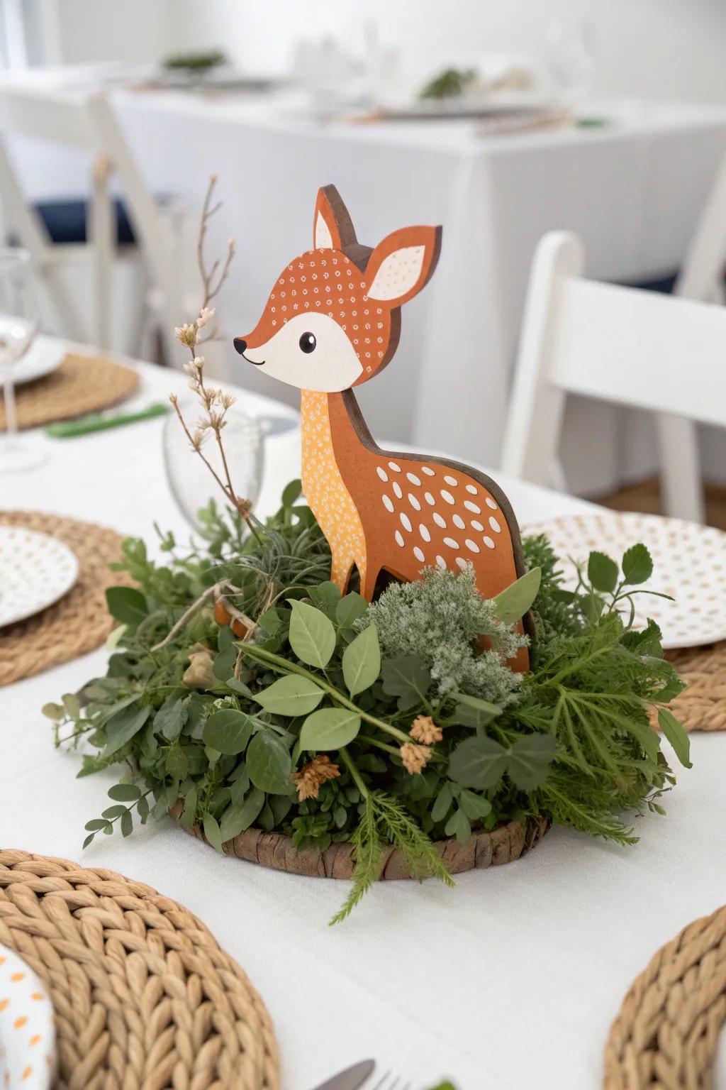 Bring nature to your celebration with charming woodland animal centerpieces!