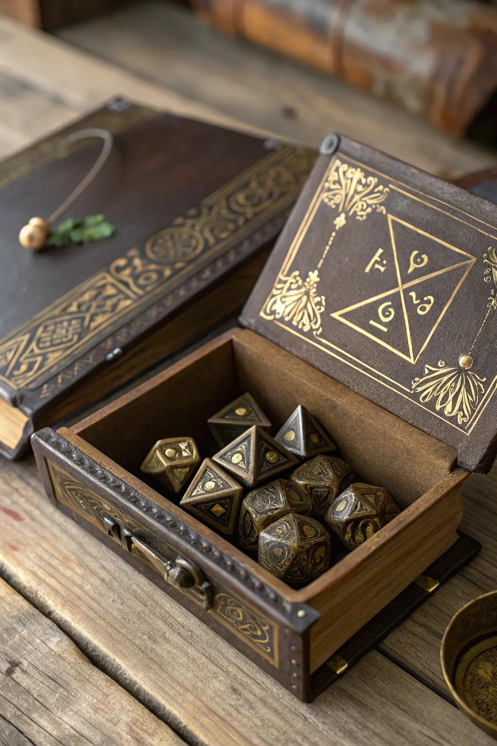 Unveil the magic: Transform your shelf with this handcrafted Arcane Spellbook Box.
