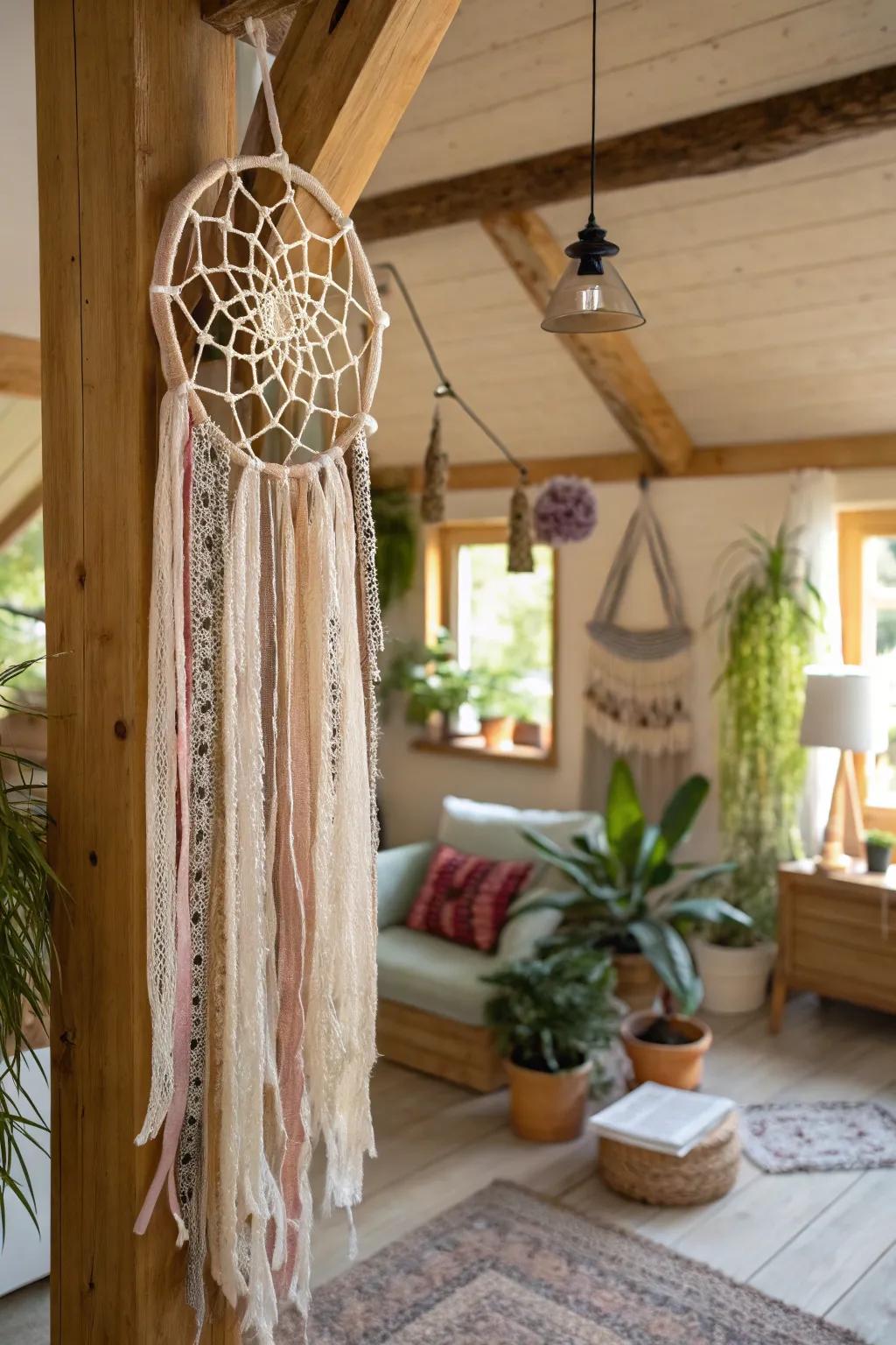 Transform old fabric into a meaningful and sustainable dream catcher.