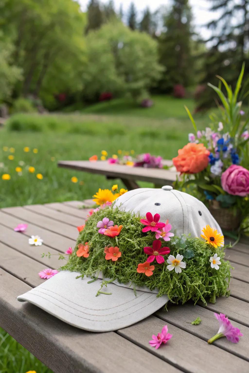 Wear a piece of spring with this vibrant sprouts hat.