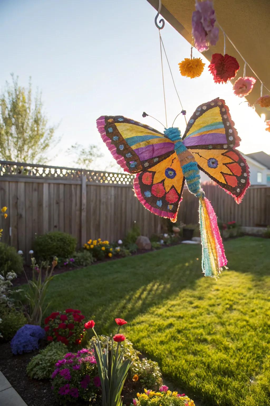 A whimsical butterfly pinata, perfect for a joyful Easter festivity.