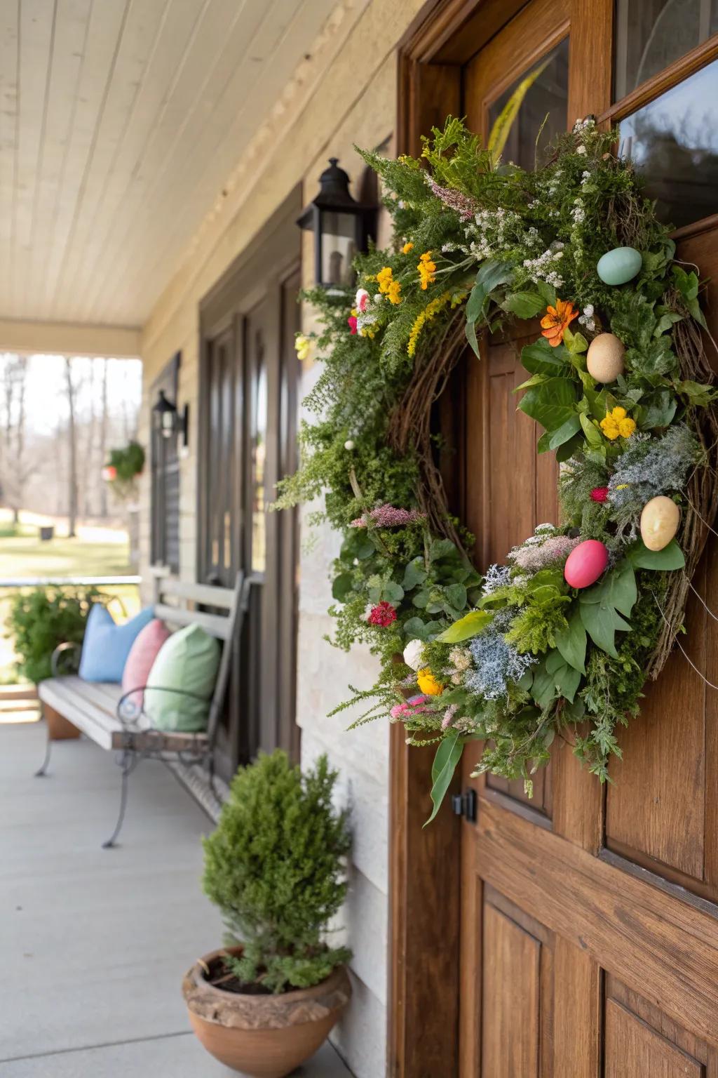 Bring the garden to your door with a lush Easter wreath.