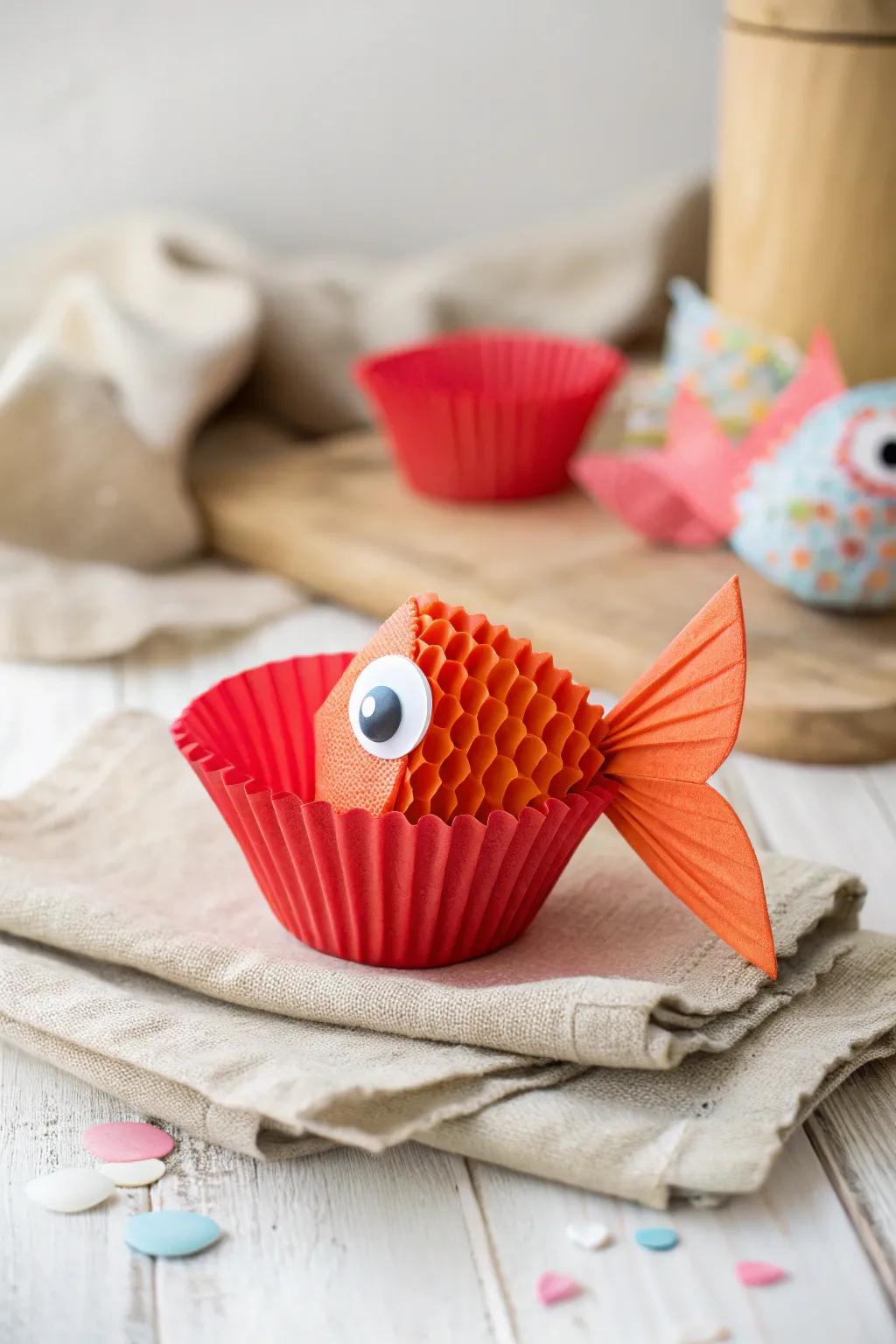 Dive into creativity with our charming cupcake liner fish craft—perfect for little hands and imaginative minds!