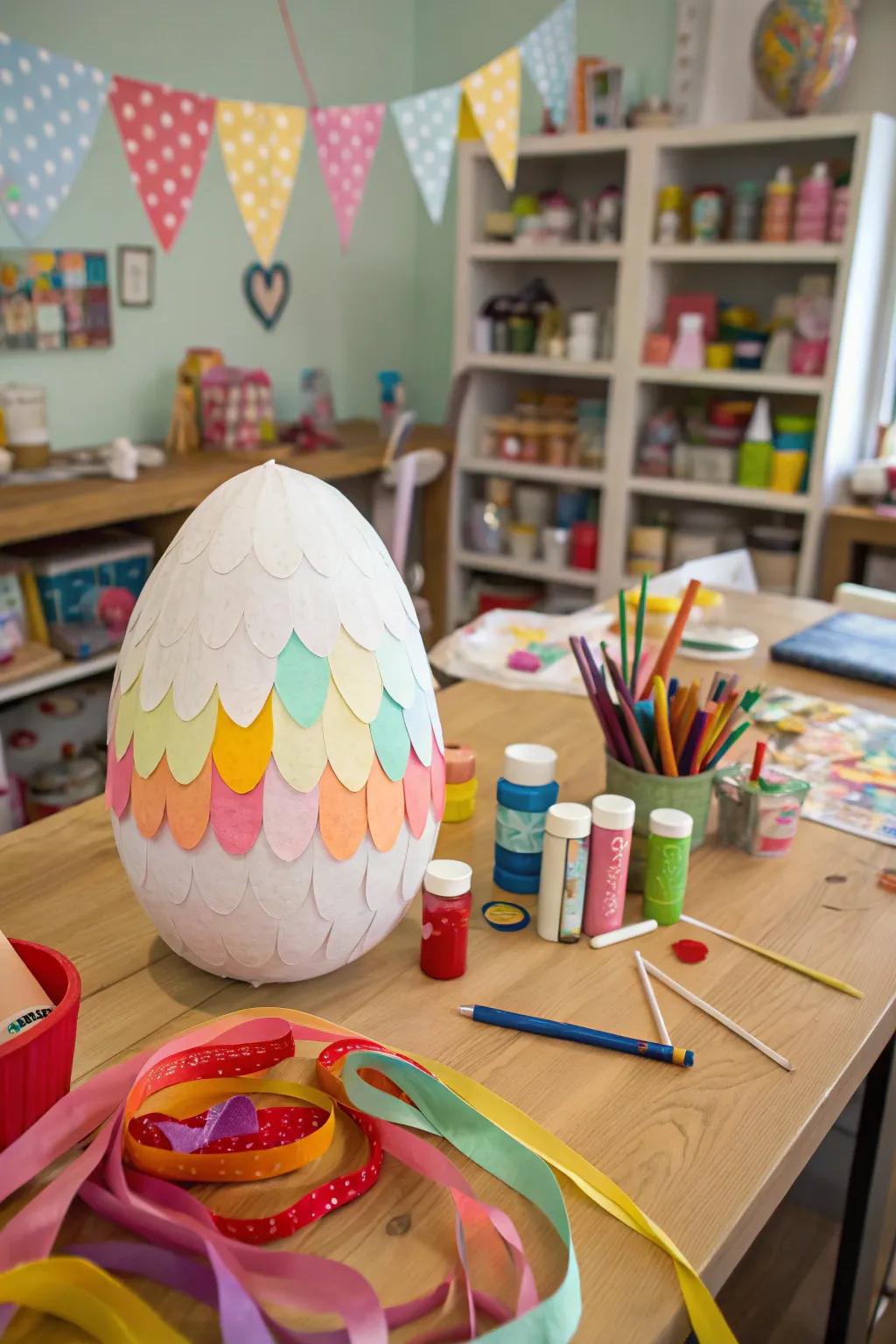 A durable paper mache shell for egg safety