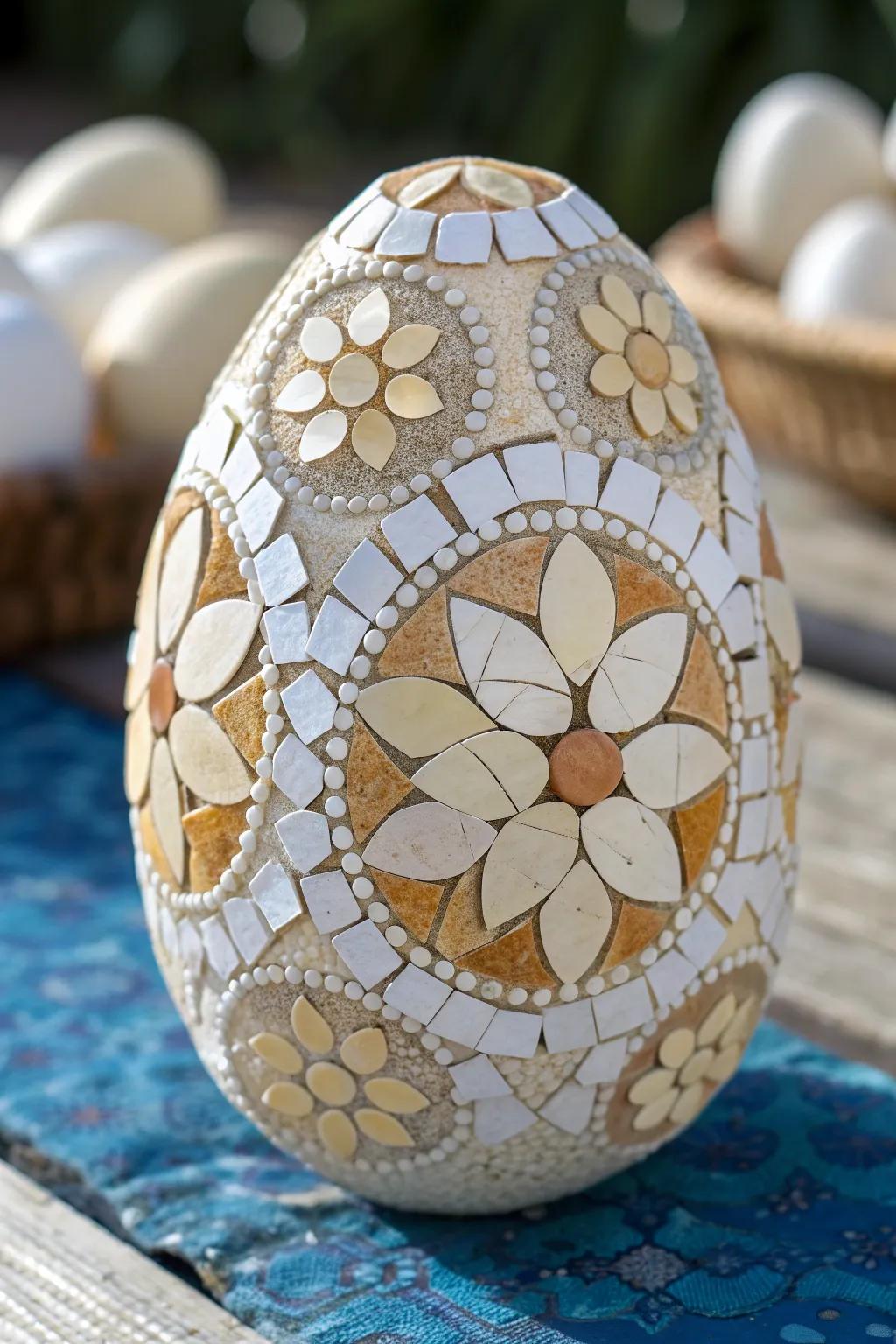 Transform ordinary eggshells into extraordinary art with stunning mosaic designs that blend minimalist elegance with bold creativity.