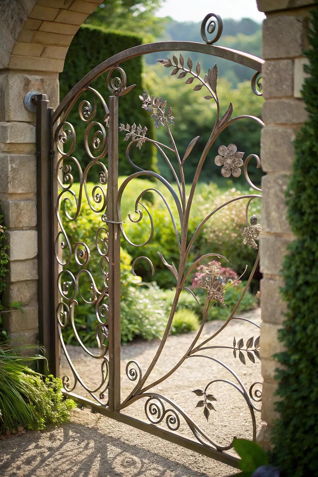 Elevate your garden's charm with a bespoke metal gate, where artistry meets nature.