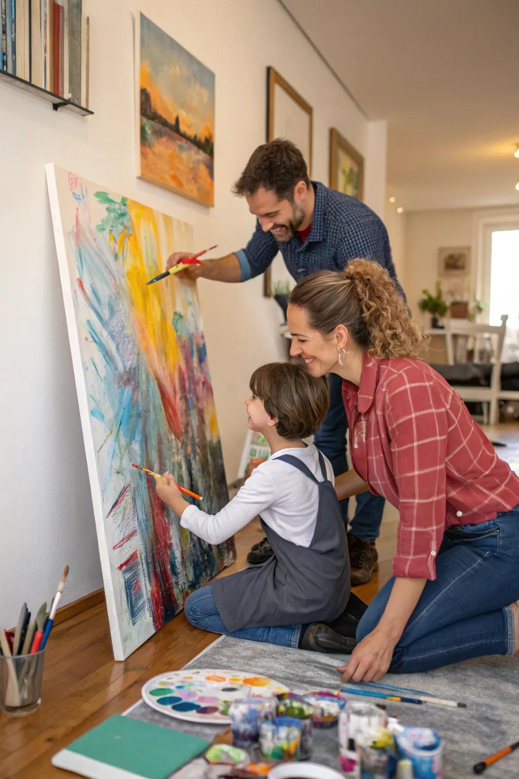 A collaborative canvas created by the entire family.