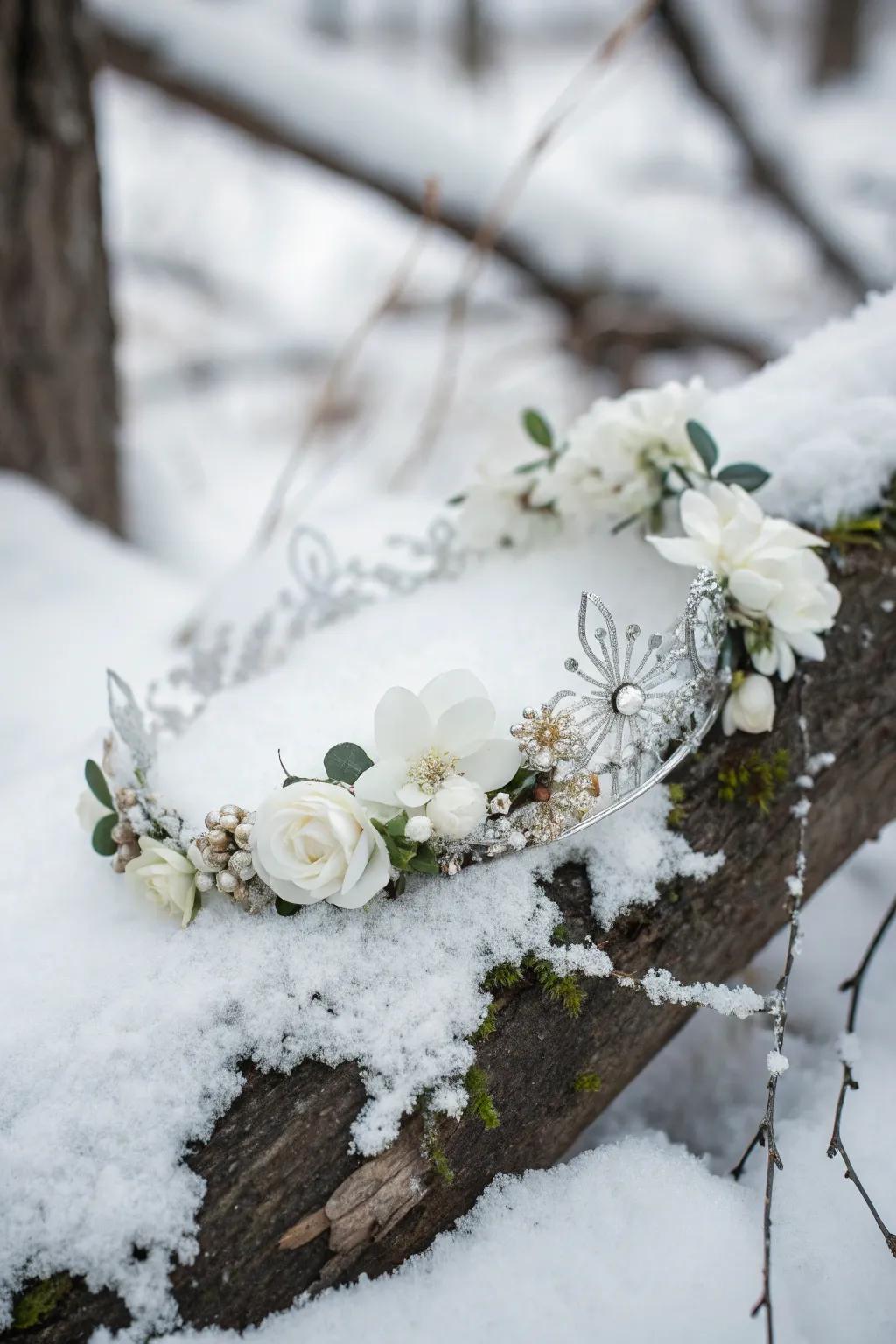 A winter wonderland crown for chilly days.