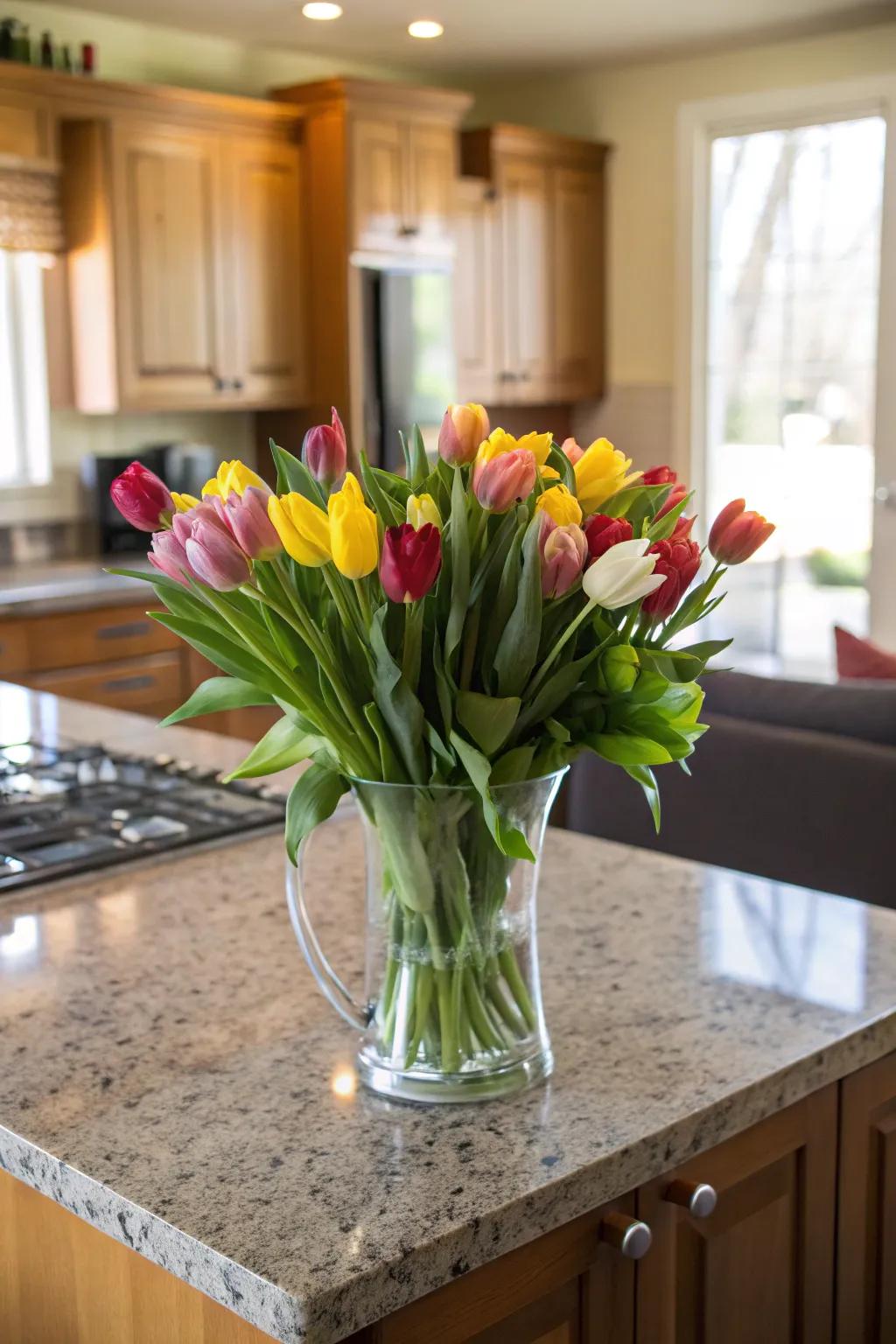 Tulips bring a fresh and vibrant touch to your decor.