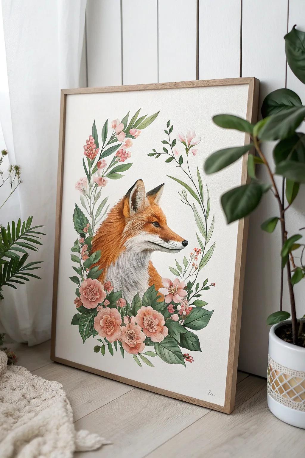 Nature's Harmony: A Fox in Bloom 🌿🦊