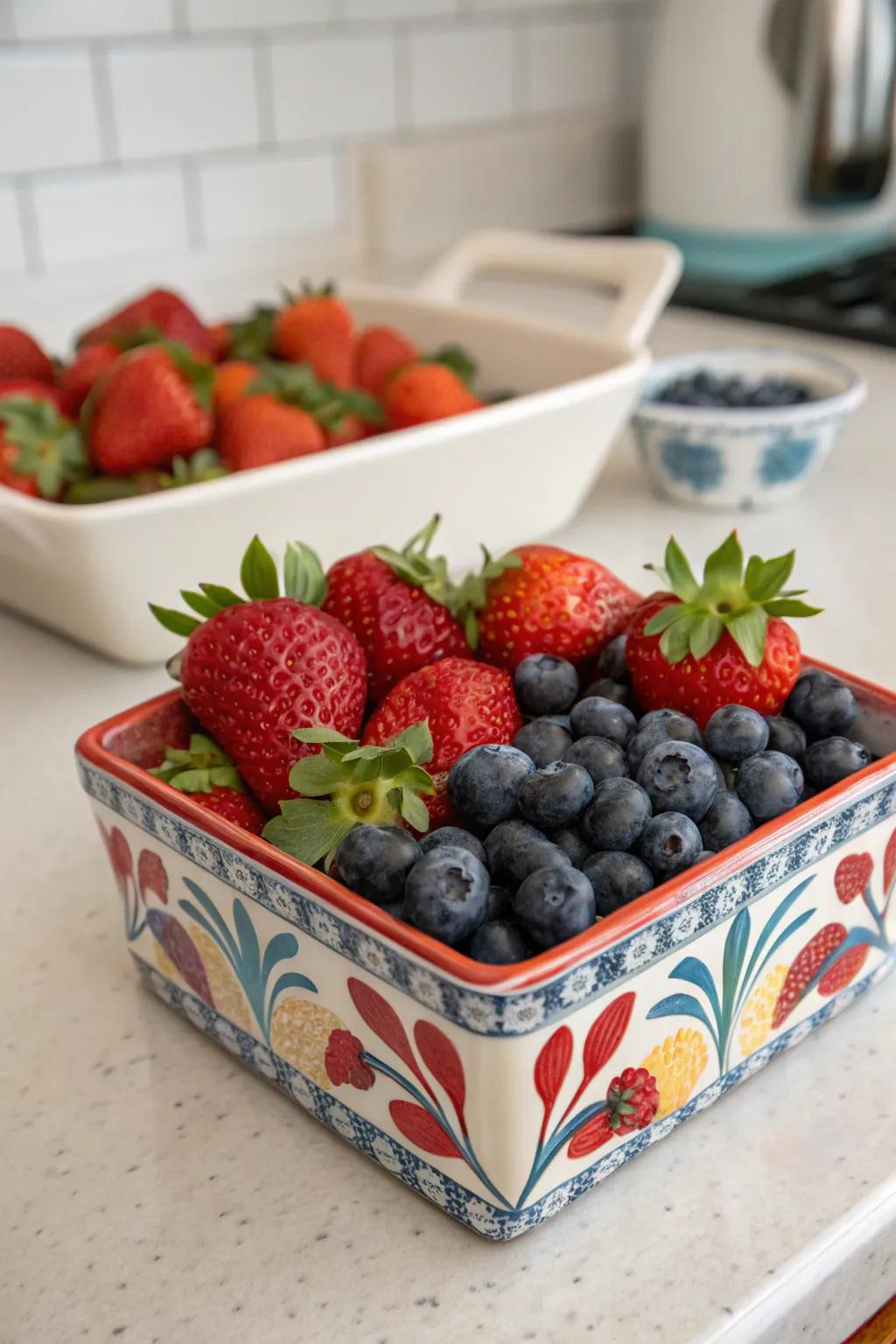 Ceramic berry boxes are both adorable and practical.