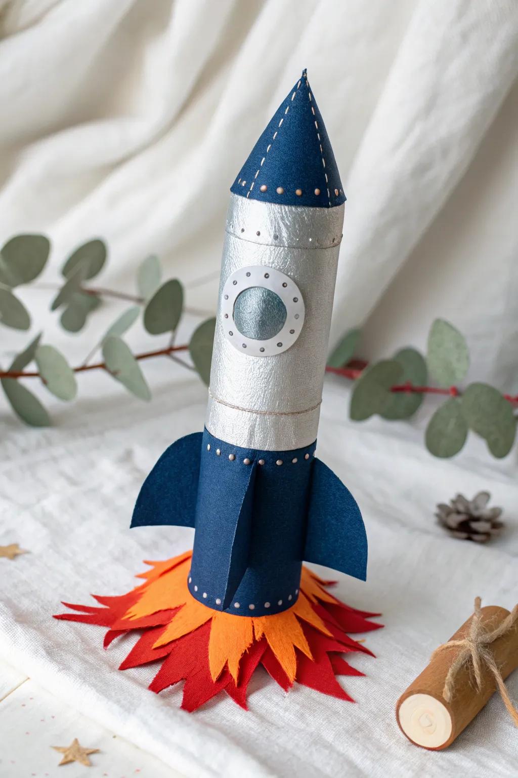 Launch your creativity with this charming DIY rocket ship craft—perfect for little astronauts in the making!