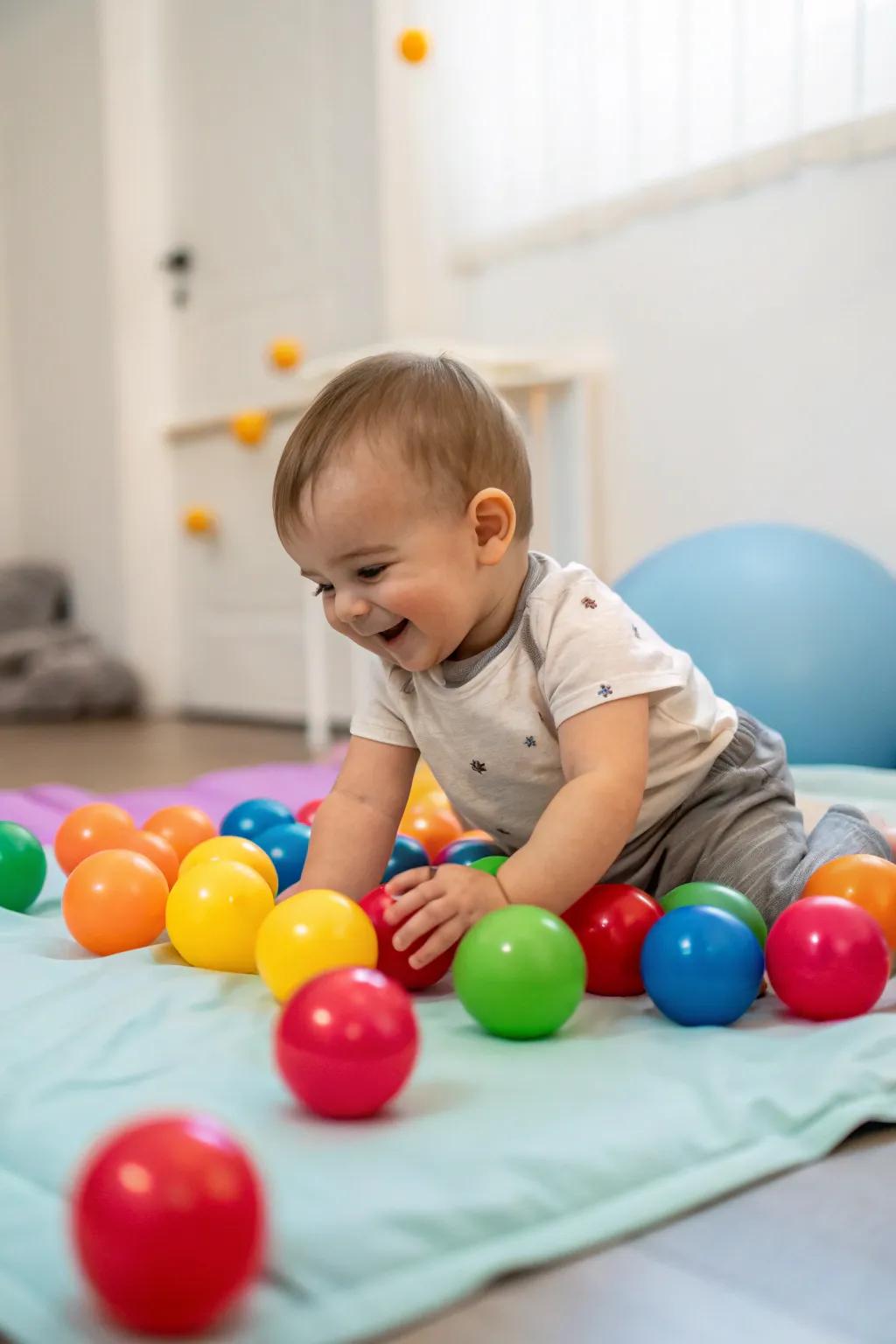 Sensory balls enhance tactile exploration.