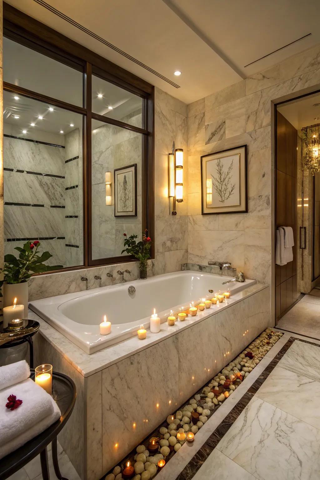 A luxury bath set offers a spa-like experience at home.