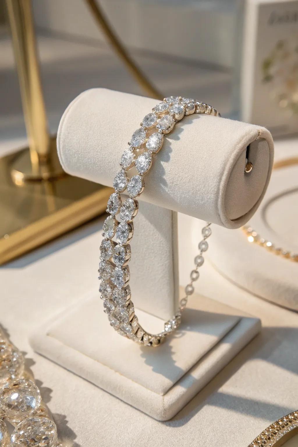 A crystal bracelet symbolizes cherished memories and aspirations.