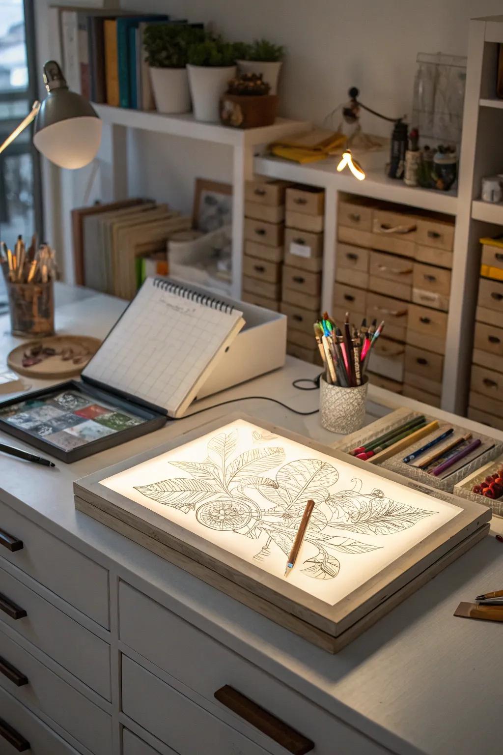 A light box to bring clarity to every sketch.