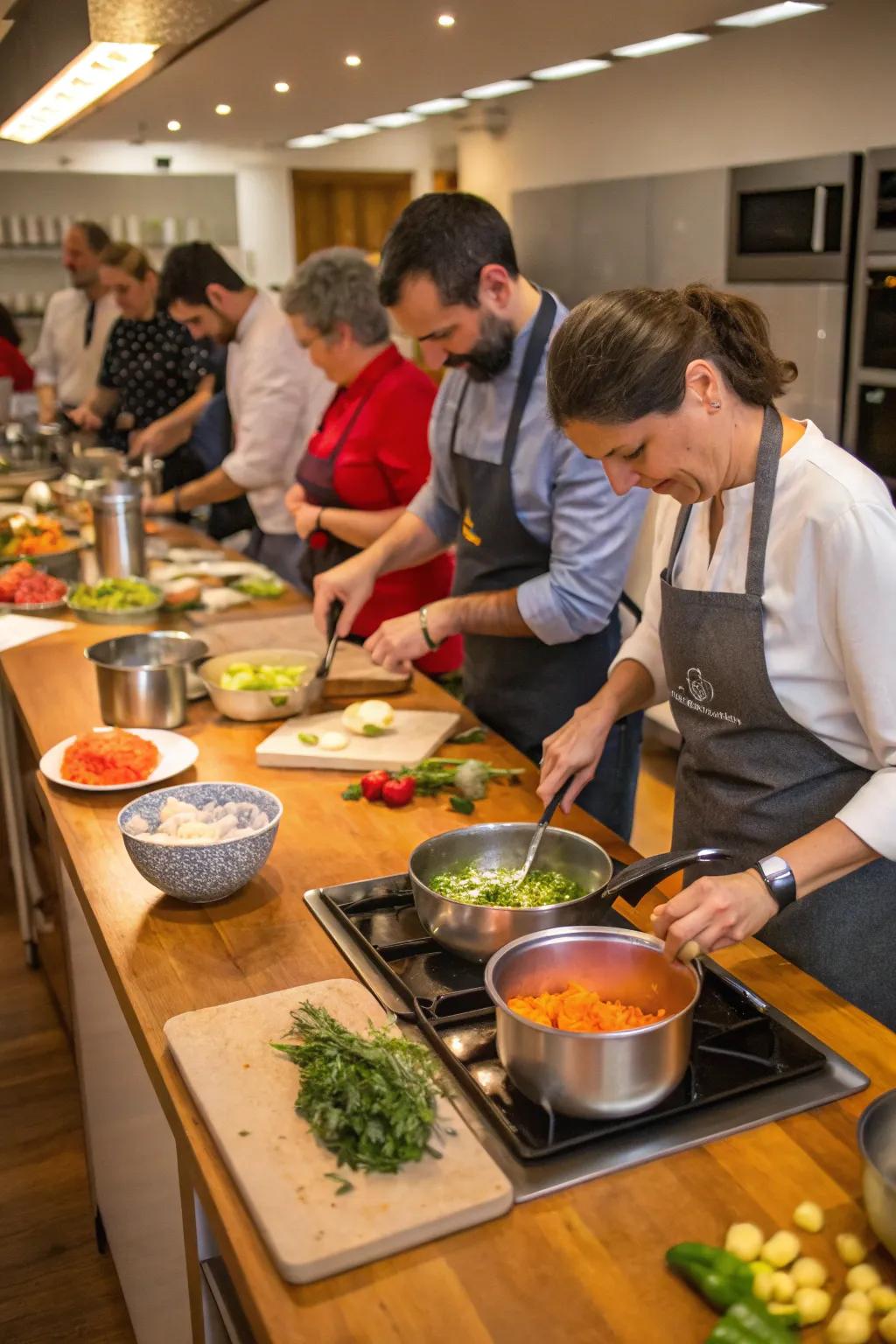 A gourmet cooking class to expand culinary skills and creativity.