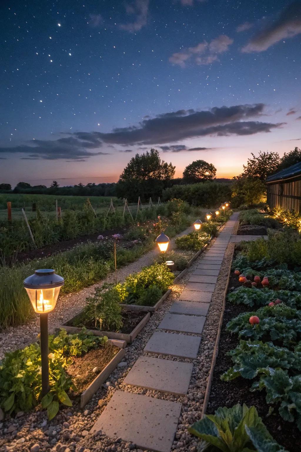 Solar garden lights add ambiance and charm to any gardening space.