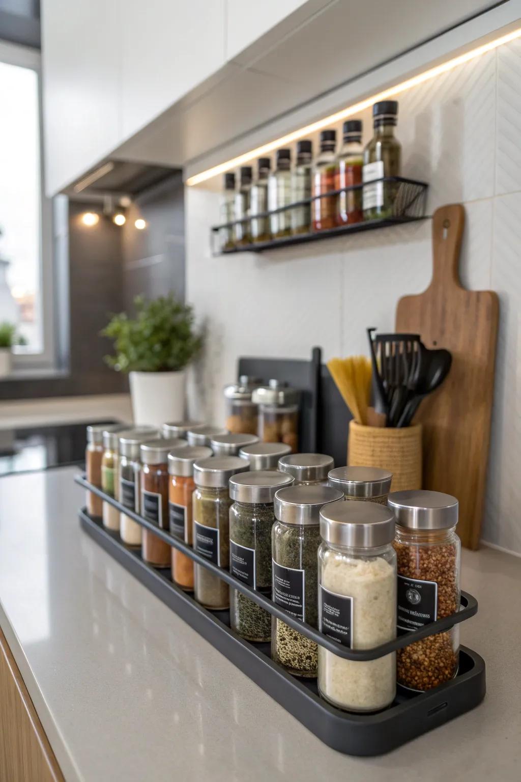 Organize your kitchen with a compact spice rack