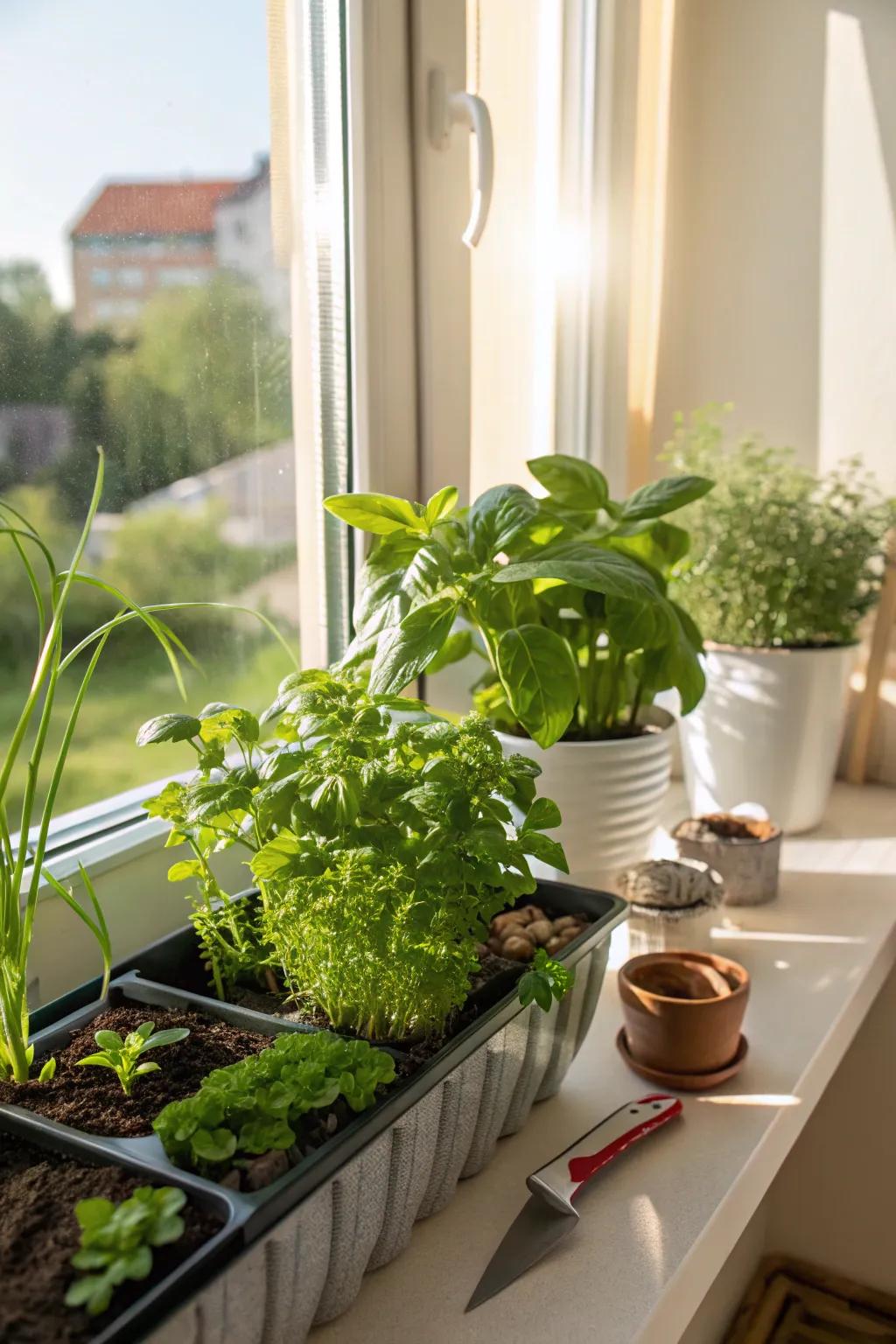 Grow fresh herbs at home with an indoor garden kit.