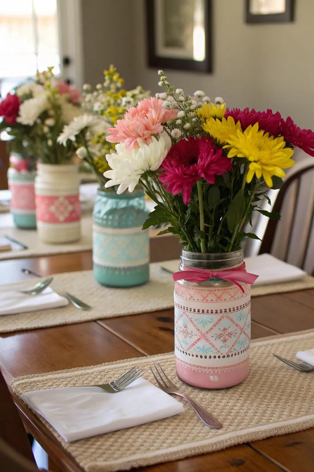 Decorative mason jars offer endless creative possibilities.