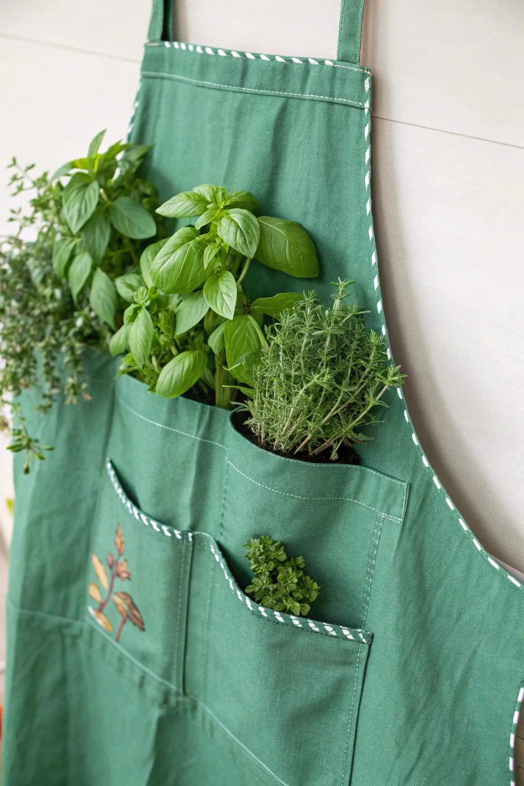 Bring your herbs closer with these charming apron pockets — fresh and fabulous!