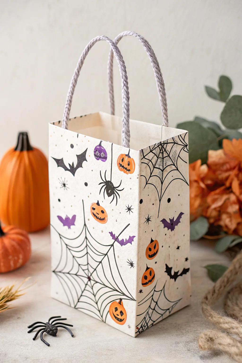 Elevate your Halloween with this charming candy holder paper bag – a perfect blend of minimalist style and boho flair!
